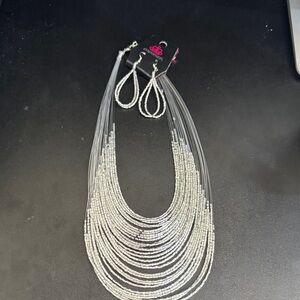 Elegant Silver Necklace and Earring Set